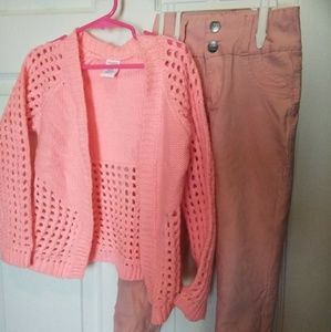 Sweater separate and coral pant separate